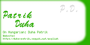 patrik duha business card